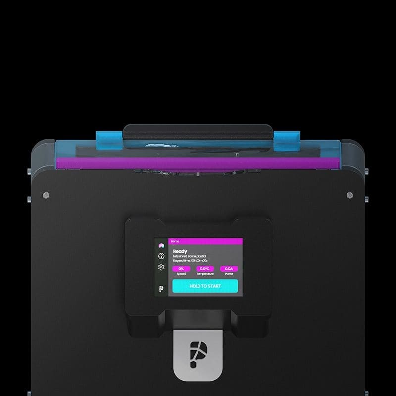 plastic shredder with touchscreen polystruder gr pro